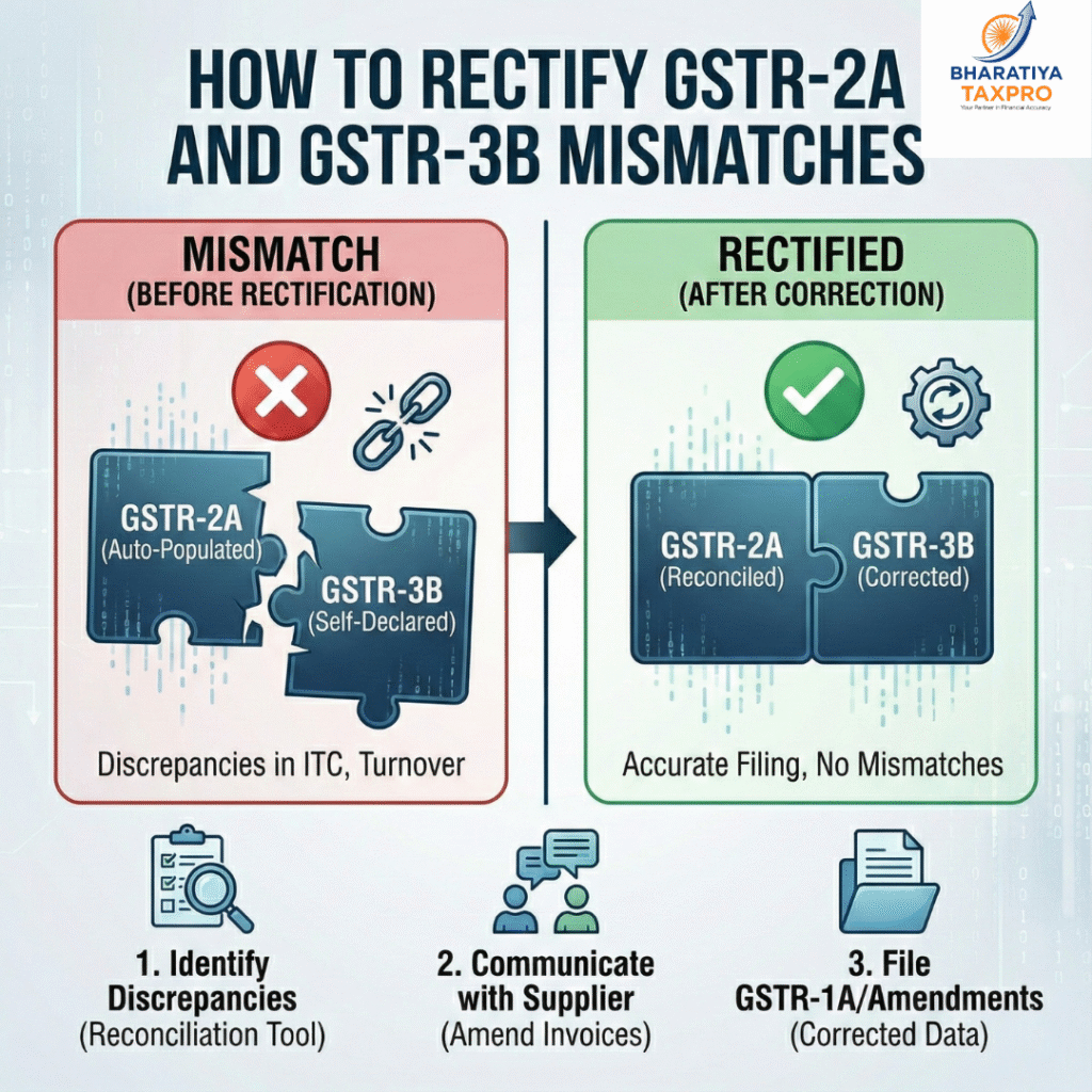 gstr 2a vs gstr 3b mismatch data conflict.