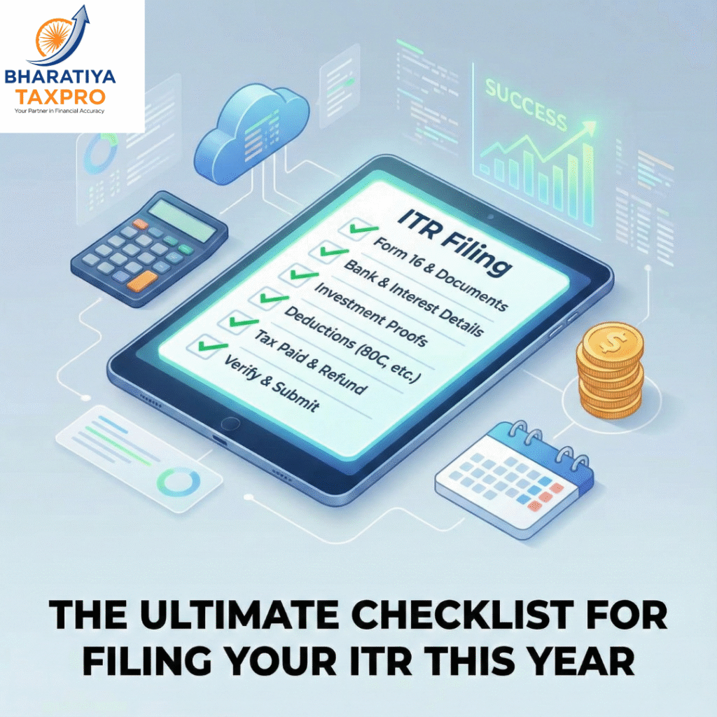 itr filing documents checklist india.