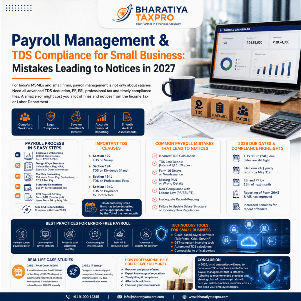 7.payroll management tds compliance small business mistakes leading to notices 2027 bharatiya tax pro