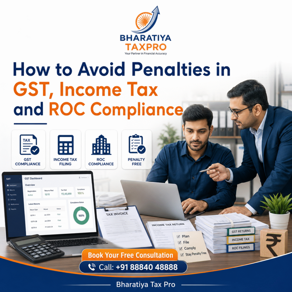 how to avoid penalties in gst, income tax & roc compliance a complete guide for businesses