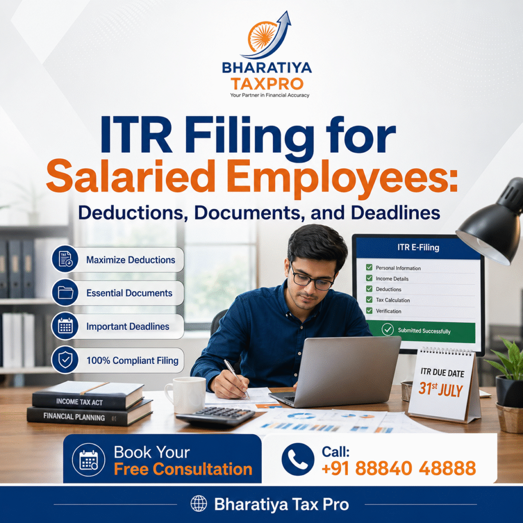 ITR Filing for Salaried Employees: Deductions, Documents, and Deadlines (2026 Guide) itr filing for salaried employees in india deductions, required documents & important deadlines (2026)